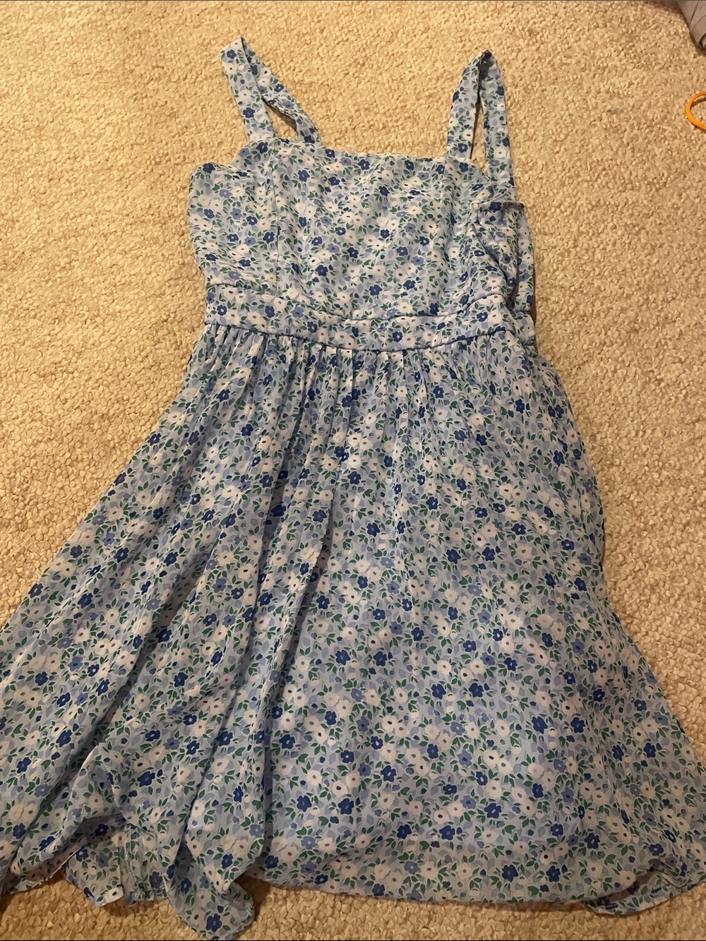 Three Hearts Blue and White Floral Sundress for Girls